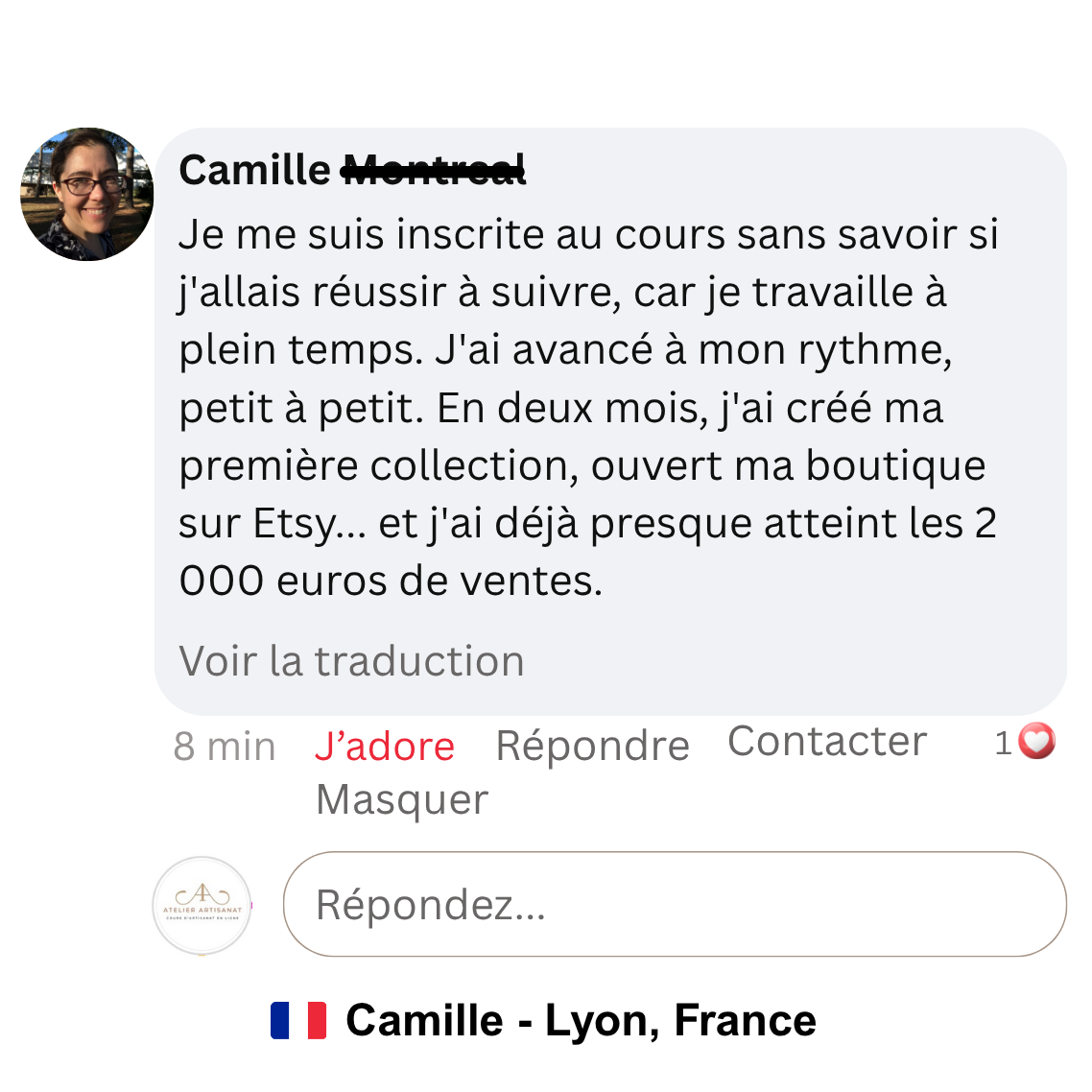 Camille testimonial